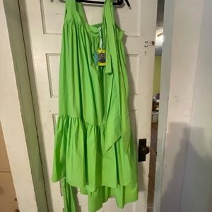 Christopher John Rogers for Target Green Tie Strap Dress m NWT